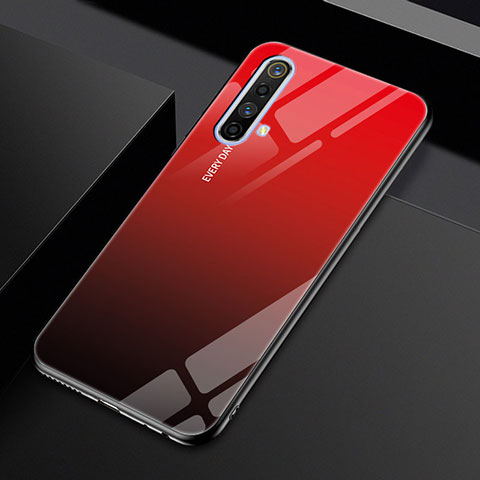 Silikon Schutzhülle Rahmen Tasche Hülle Spiegel für Realme X50 5G Rot