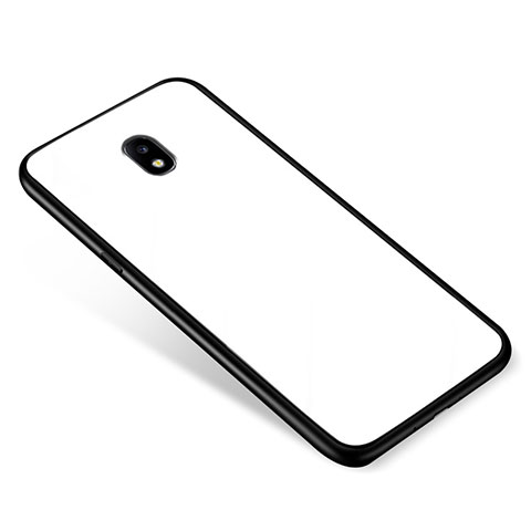 Silikon Schutzhülle Rahmen Tasche Hülle Spiegel für Samsung Galaxy J5 (2017) SM-J750F Weiß