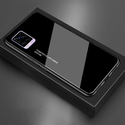 Silikon Schutzhülle Rahmen Tasche Hülle Spiegel für Vivo V20 Schwarz