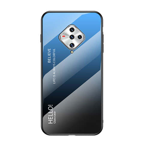 Silikon Schutzhülle Rahmen Tasche Hülle Spiegel für Vivo X50e 5G Blau