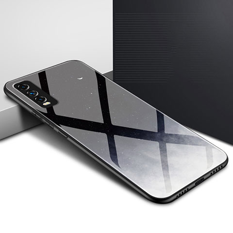 Silikon Schutzhülle Rahmen Tasche Hülle Spiegel für Vivo Y20 Schwarz