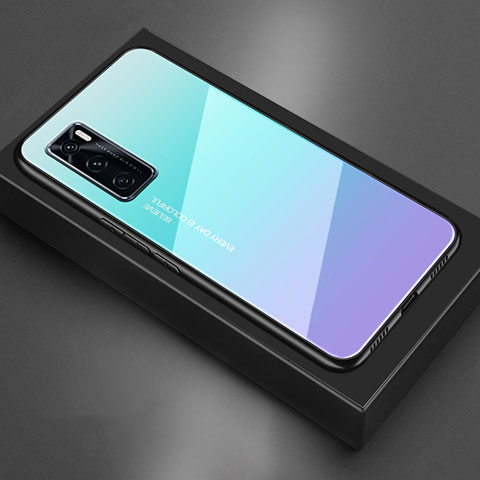 Silikon Schutzhülle Rahmen Tasche Hülle Spiegel für Vivo Y70 (2020) Hellblau
