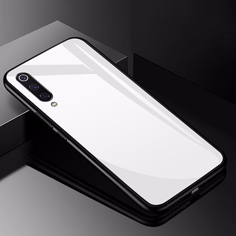 Silikon Schutzhülle Rahmen Tasche Hülle Spiegel für Xiaomi Mi 9 Pro 5G Weiß