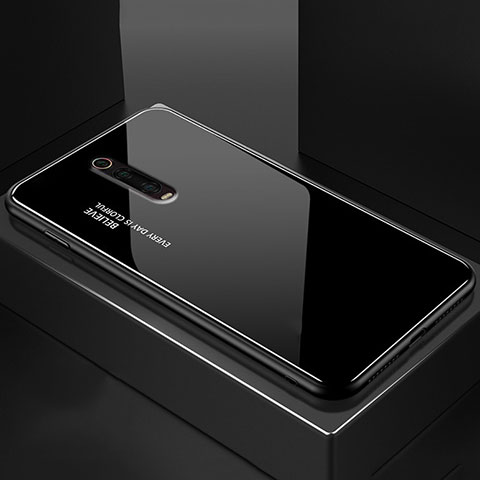 Silikon Schutzhülle Rahmen Tasche Hülle Spiegel für Xiaomi Mi 9T Schwarz