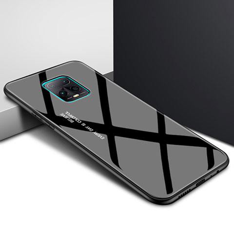 Silikon Schutzhülle Rahmen Tasche Hülle Spiegel für Xiaomi Redmi 10X 5G Schwarz