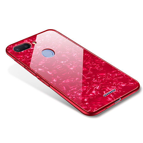 Silikon Schutzhülle Rahmen Tasche Hülle Spiegel für Xiaomi Redmi 6 Rot