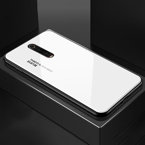 Silikon Schutzhülle Rahmen Tasche Hülle Spiegel für Xiaomi Redmi K20 Weiß