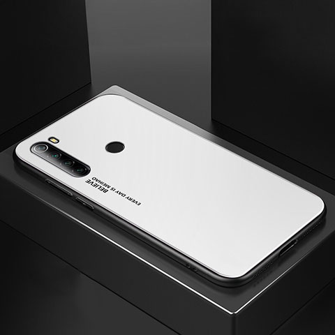 Silikon Schutzhülle Rahmen Tasche Hülle Spiegel für Xiaomi Redmi Note 8 Weiß