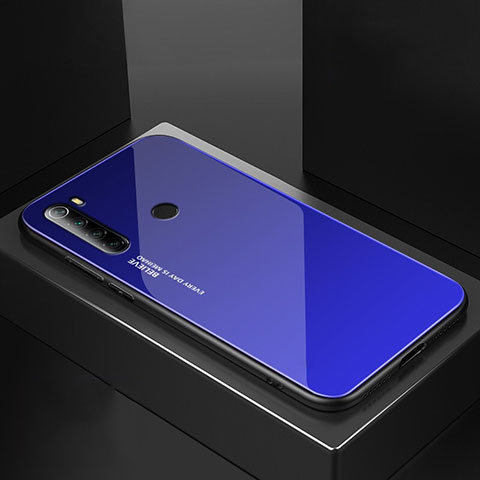 Silikon Schutzhülle Rahmen Tasche Hülle Spiegel für Xiaomi Redmi Note 8T Blau