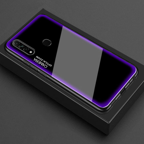 Silikon Schutzhülle Rahmen Tasche Hülle Spiegel M01 für Oppo A31 Violett