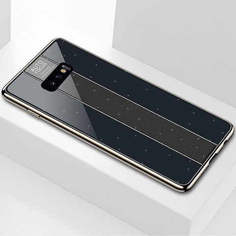 Silikon Schutzhülle Rahmen Tasche Hülle Spiegel M01 für Samsung Galaxy S10e Schwarz