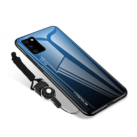 Silikon Schutzhülle Rahmen Tasche Hülle Spiegel M01 für Samsung Galaxy S20 FE 5G Blau