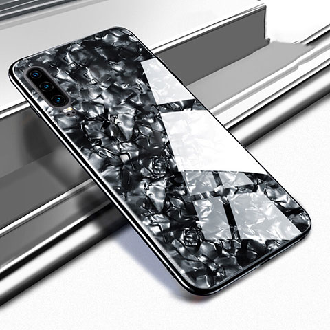 Silikon Schutzhülle Rahmen Tasche Hülle Spiegel M02 für Huawei P30 Schwarz