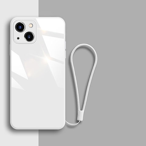 Silikon Schutzhülle Rahmen Tasche Hülle Spiegel M08 für Apple iPhone 13 Weiß