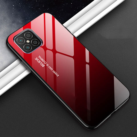 Silikon Schutzhülle Rahmen Tasche Hülle Spiegel T01 für Huawei Nova 8 SE 5G Rot