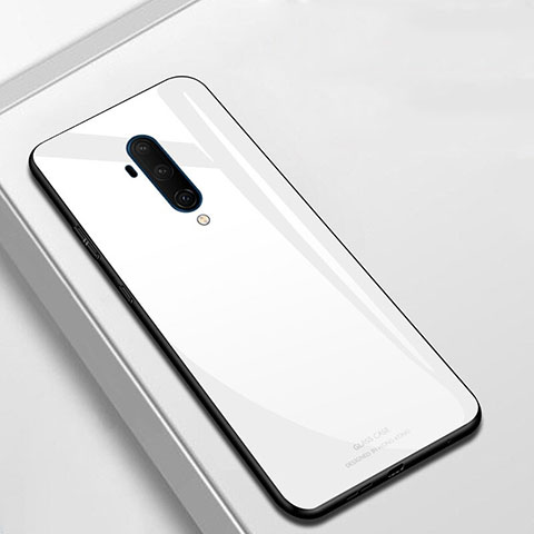 Silikon Schutzhülle Rahmen Tasche Hülle Spiegel T01 für OnePlus 7T Pro Weiß