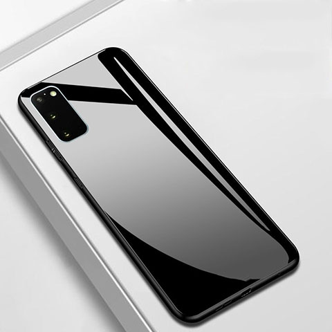 Silikon Schutzhülle Rahmen Tasche Hülle Spiegel T01 für Samsung Galaxy S20 5G Schwarz