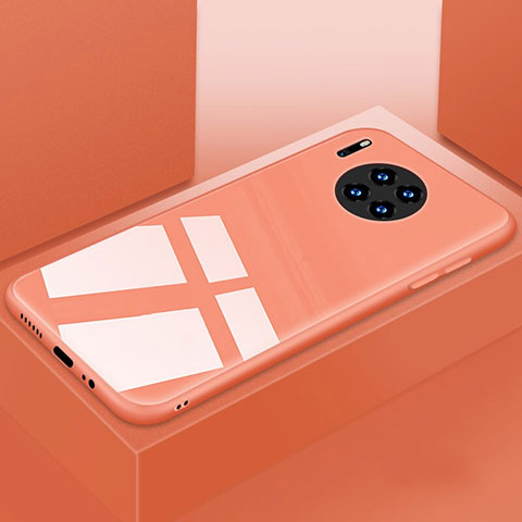 Silikon Schutzhülle Rahmen Tasche Hülle Spiegel T03 für Huawei Mate 30 Orange