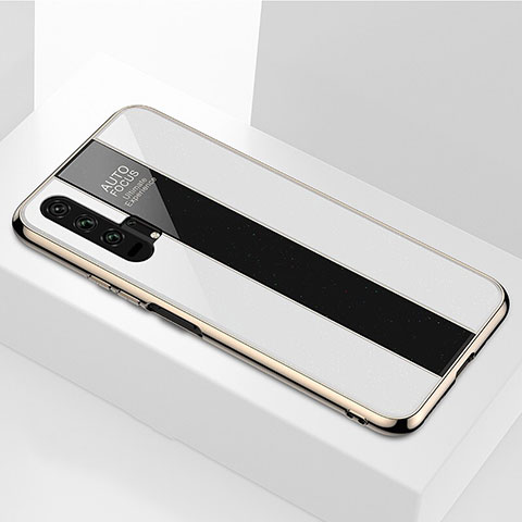 Silikon Schutzhülle Rahmen Tasche Hülle Spiegel T04 für Huawei Honor 20 Pro Weiß