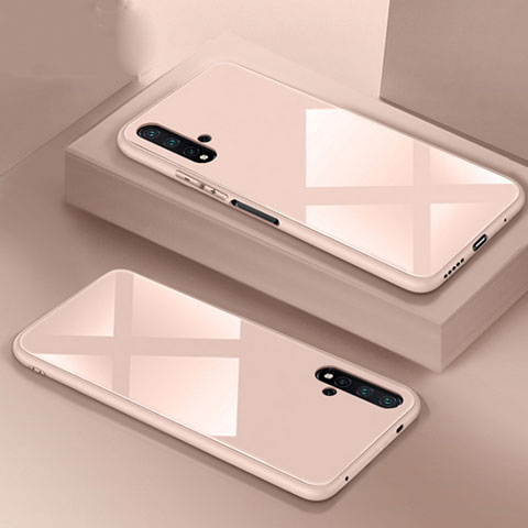 Silikon Schutzhülle Rahmen Tasche Hülle Spiegel T05 für Huawei Nova 5T Rosa