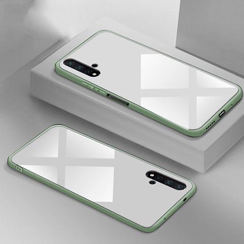 Silikon Schutzhülle Rahmen Tasche Hülle Spiegel T05 für Huawei Nova 5T Weiß