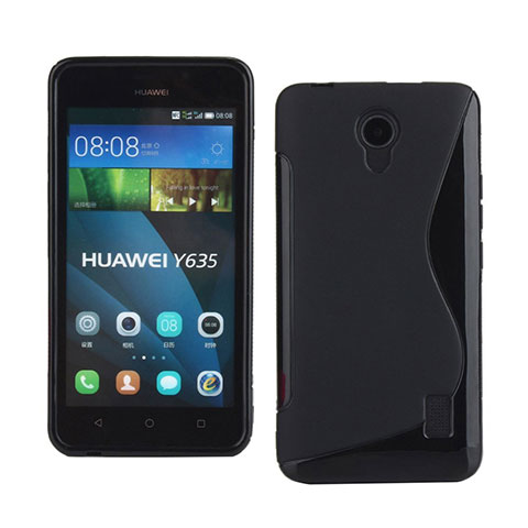 Silikon Schutzhülle S-Line Tasche für Huawei Ascend Y635 Dual SIM Schwarz