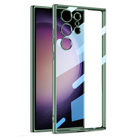 Silikon Schutzhülle Ultra Dünn Flexible Tasche Durchsichtig Transparent AC1 für Samsung Galaxy S22 Ultra 5G Grün