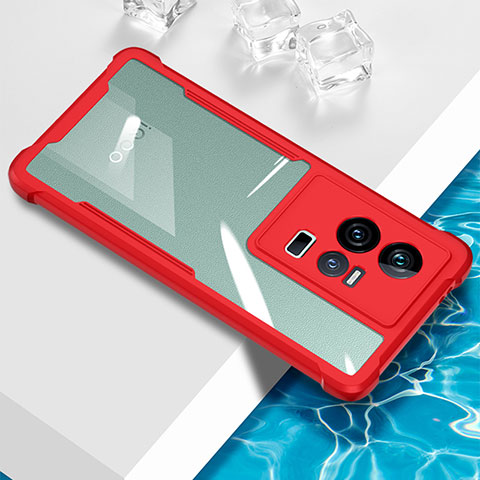 Silikon Schutzhülle Ultra Dünn Flexible Tasche Durchsichtig Transparent BH1 für Vivo iQOO 11 5G Rot