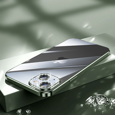 Silikon Schutzhülle Ultra Dünn Flexible Tasche Durchsichtig Transparent Bling-Bling LD2 für Apple iPhone 14 Plus Grün