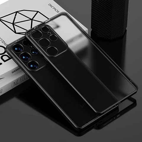 Silikon Schutzhülle Ultra Dünn Flexible Tasche Durchsichtig Transparent C02 für Samsung Galaxy S21 Ultra 5G Schwarz