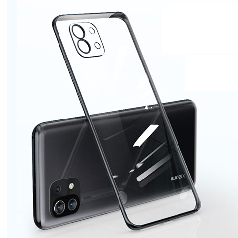 Silikon Schutzhülle Ultra Dünn Flexible Tasche Durchsichtig Transparent für Xiaomi Mi 11 5G Schwarz