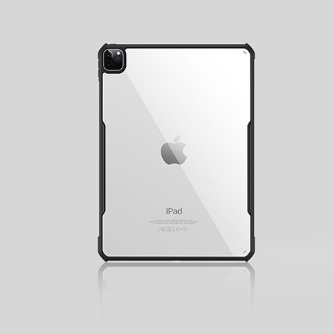 Silikon Schutzhülle Ultra Dünn Flexible Tasche Durchsichtig Transparent H01 für Apple iPad Pro 12.9 (2020) Schwarz