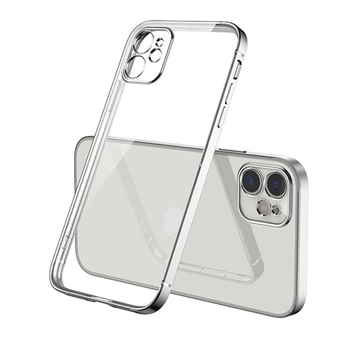 Silikon Schutzhülle Ultra Dünn Flexible Tasche Durchsichtig Transparent H01 für Apple iPhone 12 Mini Silber