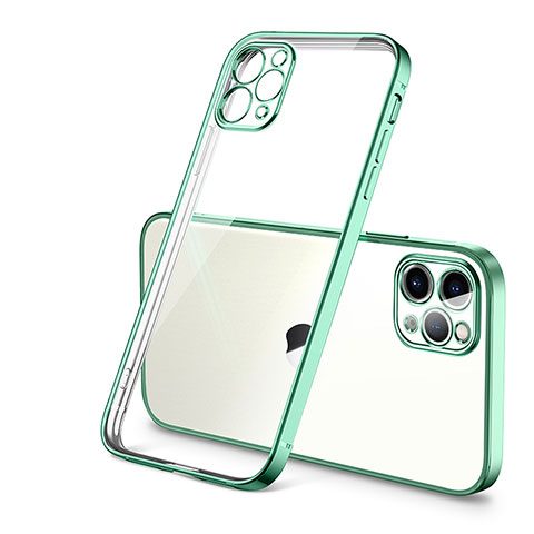 Silikon Schutzhülle Ultra Dünn Flexible Tasche Durchsichtig Transparent H01 für Apple iPhone 12 Pro Grün