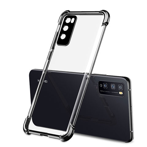 Silikon Schutzhülle Ultra Dünn Flexible Tasche Durchsichtig Transparent H01 für Huawei Enjoy Z 5G Schwarz