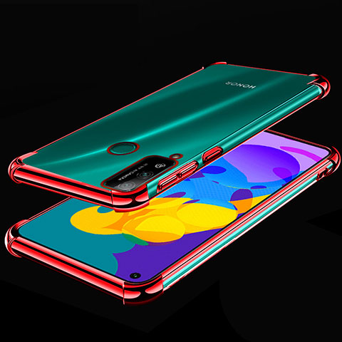 Silikon Schutzhülle Ultra Dünn Flexible Tasche Durchsichtig Transparent H01 für Huawei Honor Play4T Rot