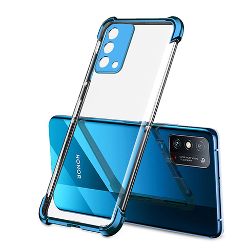 Silikon Schutzhülle Ultra Dünn Flexible Tasche Durchsichtig Transparent H01 für Huawei Honor X10 Max 5G Blau