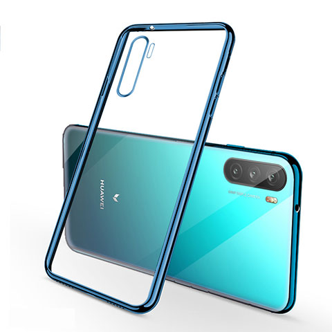 Silikon Schutzhülle Ultra Dünn Flexible Tasche Durchsichtig Transparent H01 für Huawei Mate 40 Lite 5G Blau