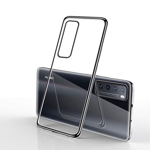 Silikon Schutzhülle Ultra Dünn Flexible Tasche Durchsichtig Transparent H01 für Huawei Nova 7 5G Schwarz