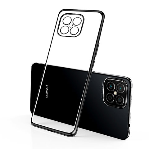 Silikon Schutzhülle Ultra Dünn Flexible Tasche Durchsichtig Transparent H01 für Huawei Nova 8 SE 5G Schwarz