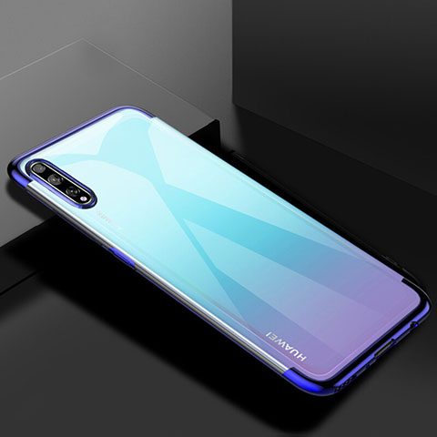 Silikon Schutzhülle Ultra Dünn Flexible Tasche Durchsichtig Transparent H01 für Huawei Y8p Blau