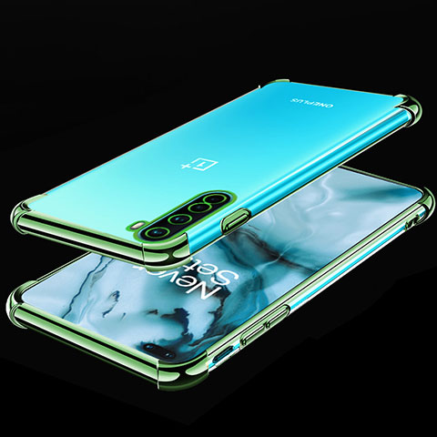 Silikon Schutzhülle Ultra Dünn Flexible Tasche Durchsichtig Transparent H01 für OnePlus Nord Grün