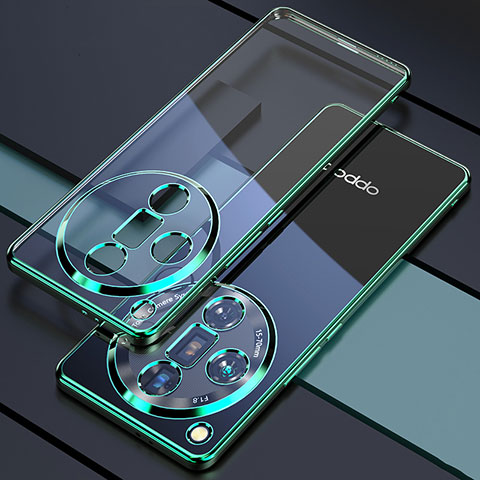 Silikon Schutzhülle Ultra Dünn Flexible Tasche Durchsichtig Transparent H01 für Oppo Find X7 Ultra 5G Grün