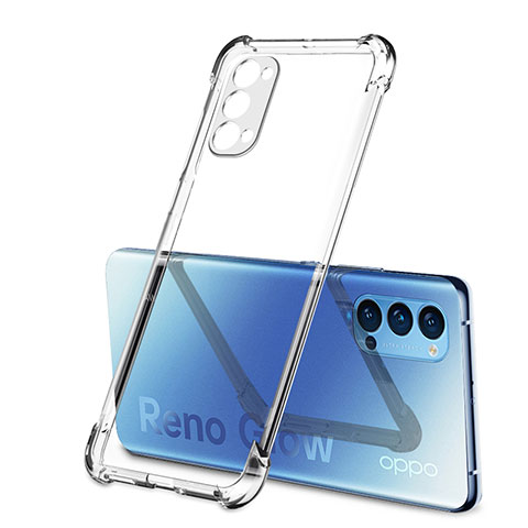 Silikon Schutzhülle Ultra Dünn Flexible Tasche Durchsichtig Transparent H01 für Oppo Reno4 5G Klar