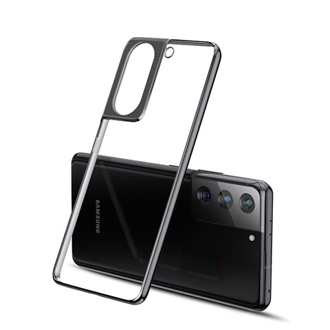 Silikon Schutzhülle Ultra Dünn Flexible Tasche Durchsichtig Transparent H01 für Samsung Galaxy S21 Plus 5G Schwarz