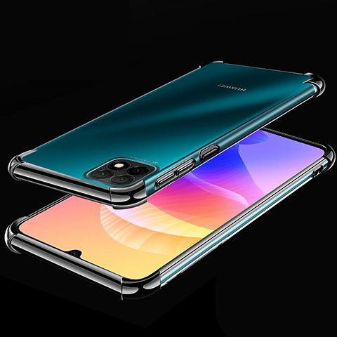 Silikon Schutzhülle Ultra Dünn Flexible Tasche Durchsichtig Transparent H02 für Huawei Enjoy 20 5G Schwarz