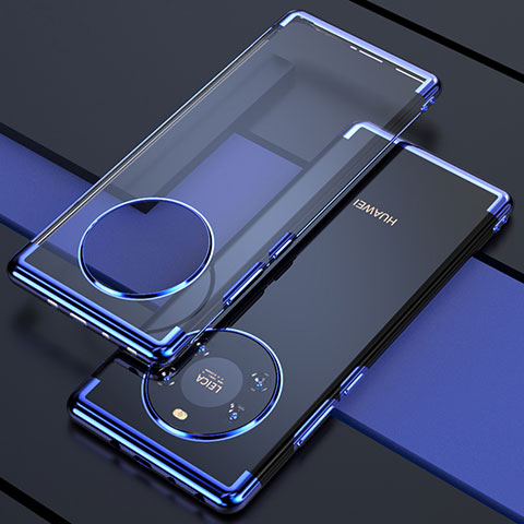 Silikon Schutzhülle Ultra Dünn Flexible Tasche Durchsichtig Transparent H02 für Huawei Mate 40E 5G Blau