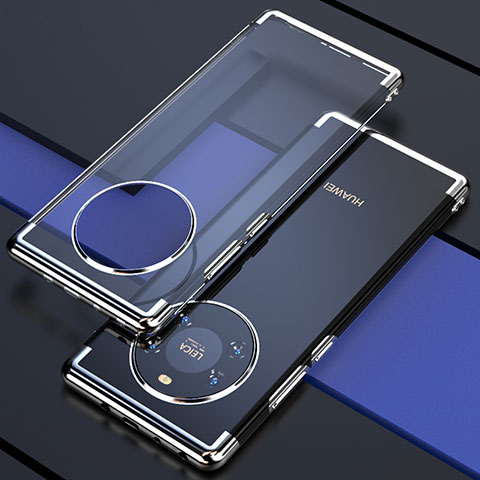 Silikon Schutzhülle Ultra Dünn Flexible Tasche Durchsichtig Transparent H02 für Huawei Mate 40E 5G Silber