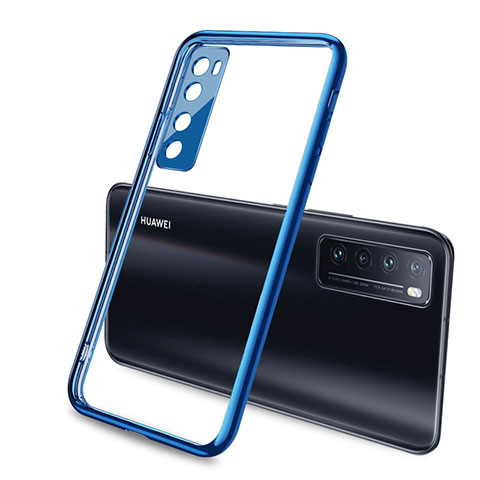 Silikon Schutzhülle Ultra Dünn Flexible Tasche Durchsichtig Transparent H02 für Huawei Nova 7 5G Blau