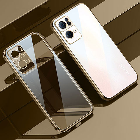 Silikon Schutzhülle Ultra Dünn Flexible Tasche Durchsichtig Transparent H02 für Oppo Reno7 Pro 5G Gold